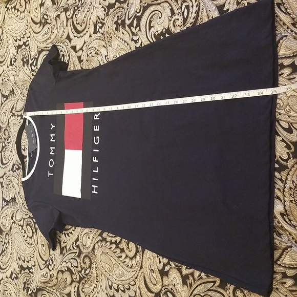 NWT Tommy Hilfiger Flag Logo Long Navy t-shirt dress, size SP - Picture 12 of 16